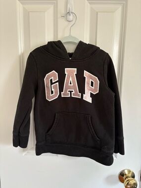 GAP Black Hoodie with Pink Lettering